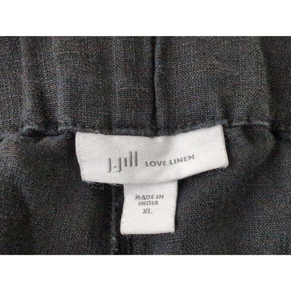 J Jill Love Linen Cropped Wide Leg Pants Womens XL Black Pull On Capsule Travel - Picture 5 of 11